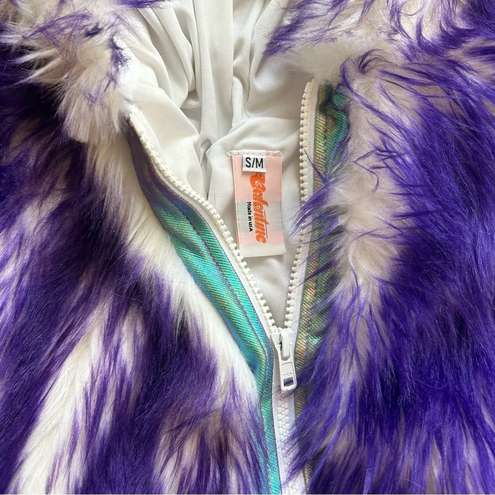 J Valentine LED crop faux fur coat - Picture 7 of 7